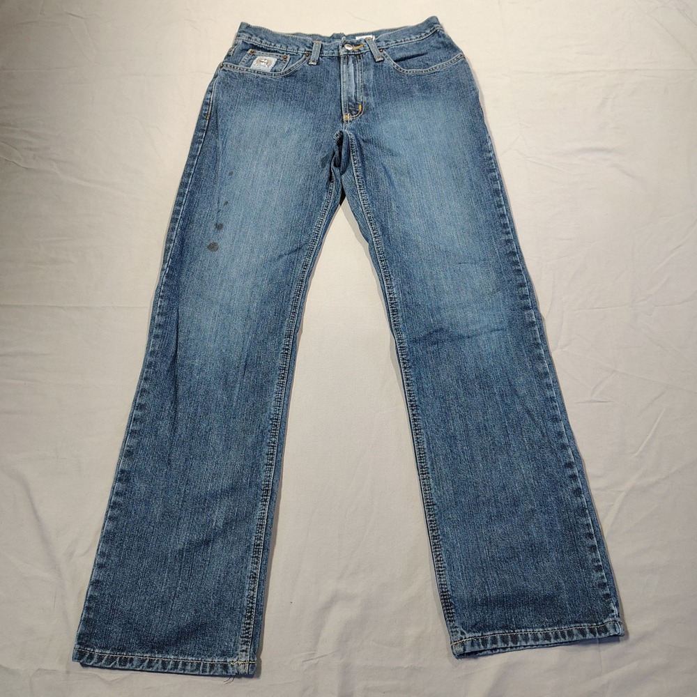 Cinch Jeans Mens 30x32 Silver Label Slim MB98034001 Straight Leg Medium Wash